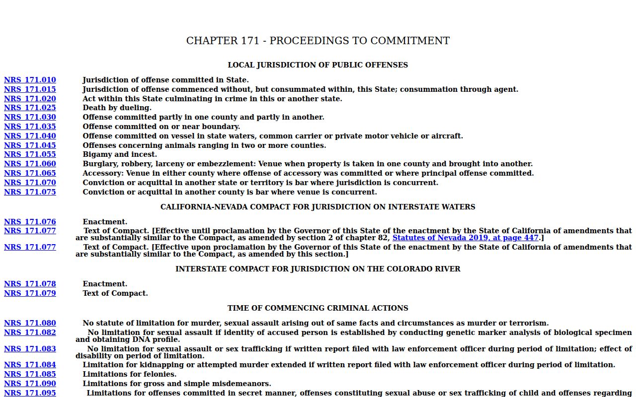 Nevada warrant authority reference for Eureka County bench warrants