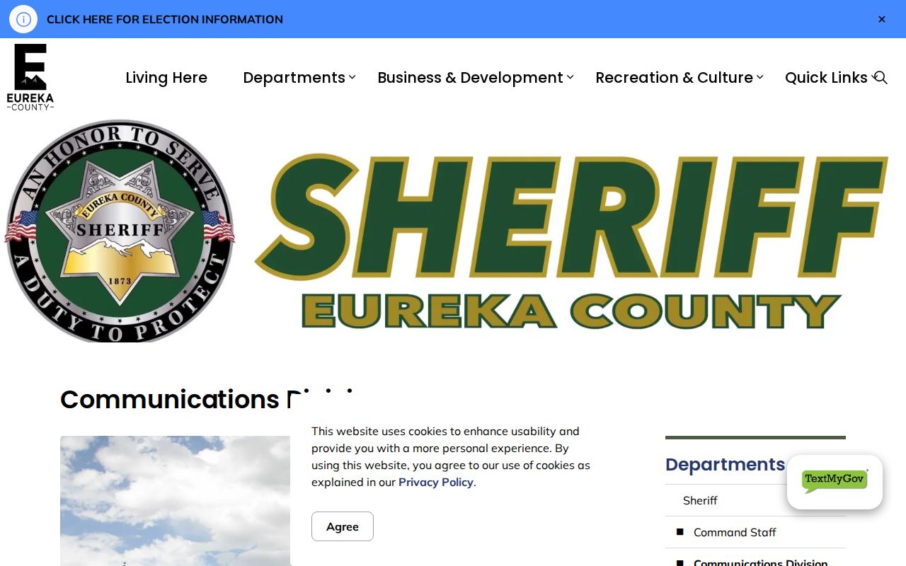 Eureka County 24/7 dispatch routing for warrant record questions