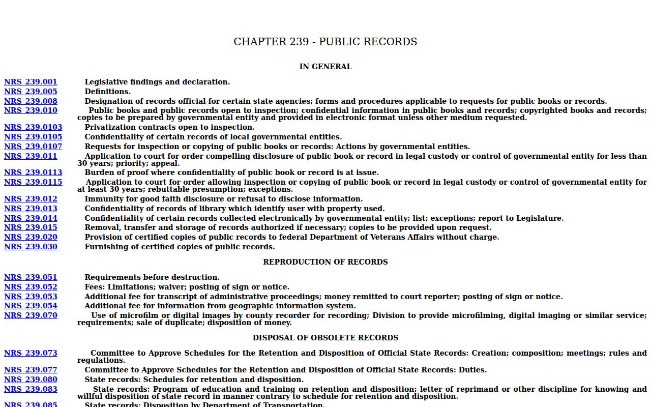 Nevada public-record access guidance for Eureka County warrant records