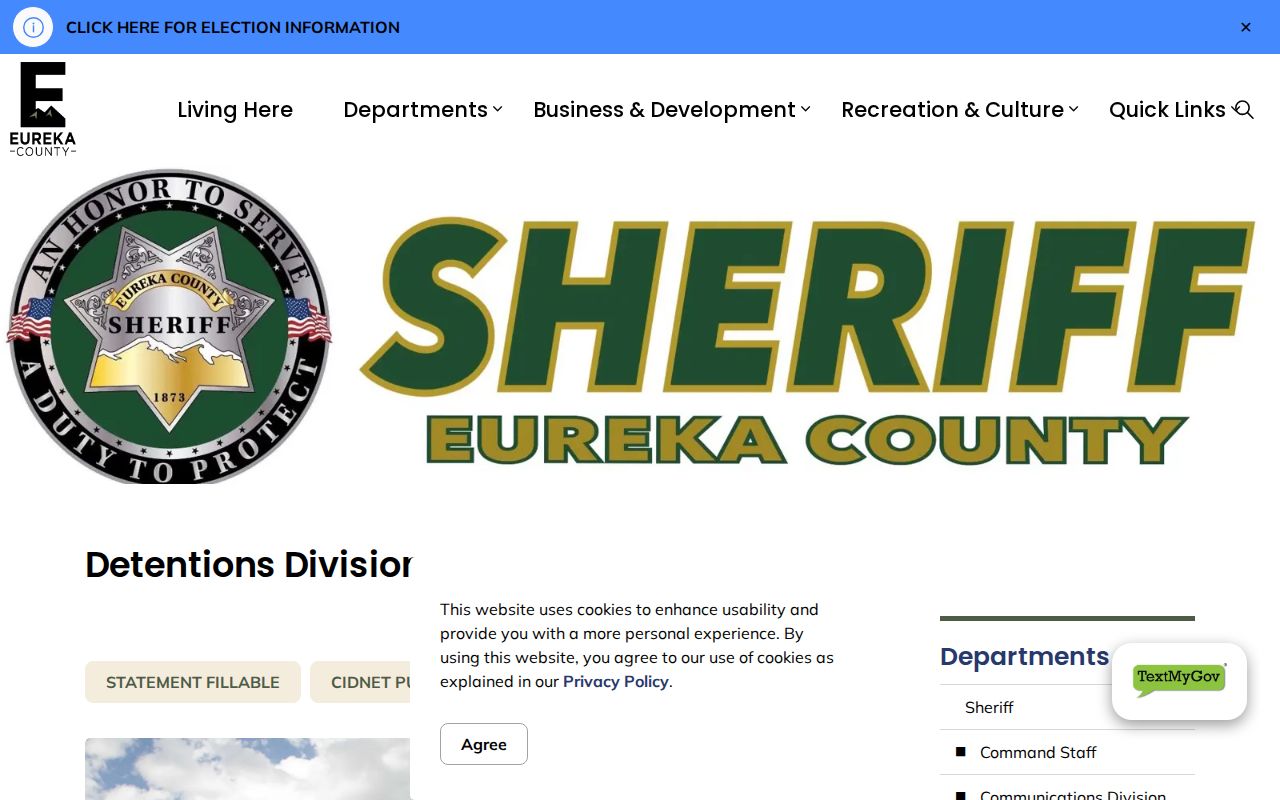 Eureka County Justice Facility connected with court and warrant routing